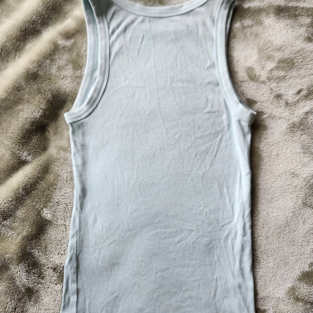 Pale Blue Ribbed Tank - Picture 2 of 3